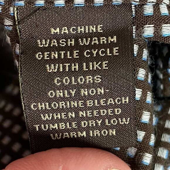 Tasso Elba Button Down Checked Shirt‎ Size Large Cotton Brown Blue Casual Dress - Picture 9 of 12